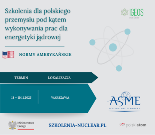 Szkolenia dla polskiego przemysłu pod kątem wykonywania prac dla energetyki jądrowej Normy amerykańskie