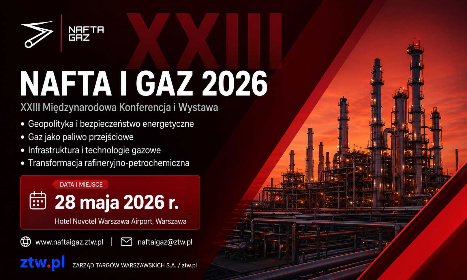 IGEOS objęła Patronatem Branżowym XXIII Międzynarodową Konferencję i Wystawę Nafta i Gaz 2026 28.05.2026